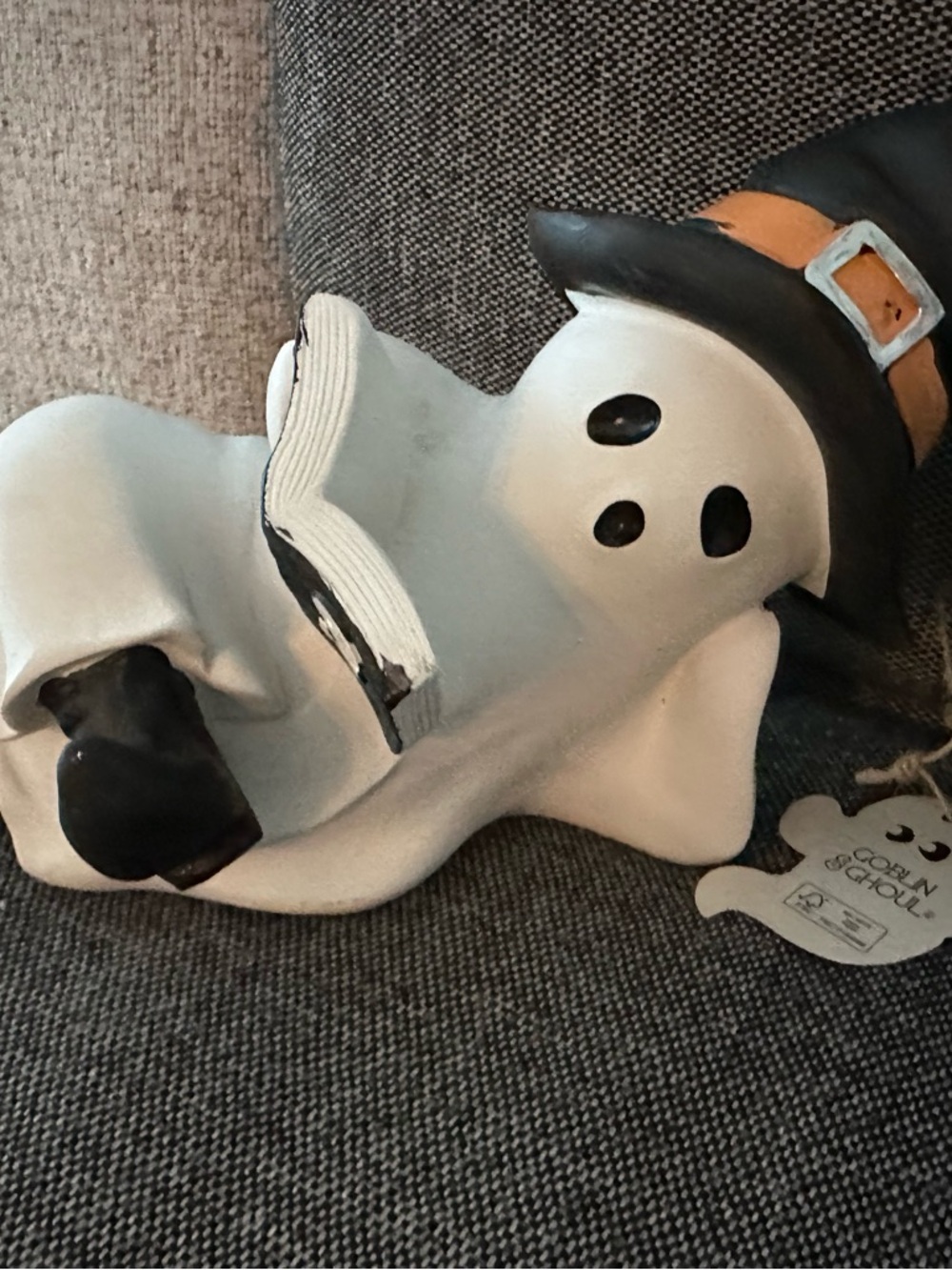 NEW Decorative Reading Ghost Figurine - White & Black